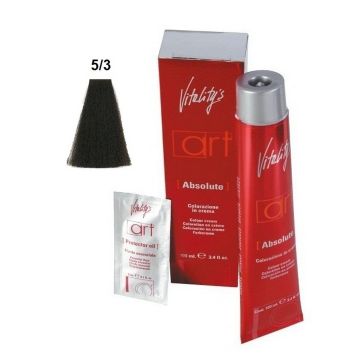 Vitality&#039;s Art Absolute Ammóniás tartós hajfesték 5.3 Aranyló Világos Gesztenyebarna 100ml