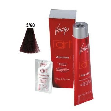 Vitality&#039;s Art Absolute Ammóniás tartós hajfesték 5.68 Világos Gesztenyebarna Lila Vörös 100ml