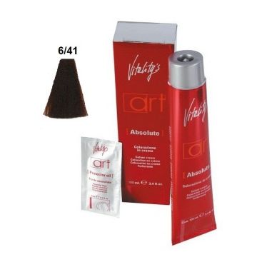 Vitality&#039;s Art Absolute Ammóniás tartós hajfesték 6.41 Sötétszőke Vörös Hamvas 100ml