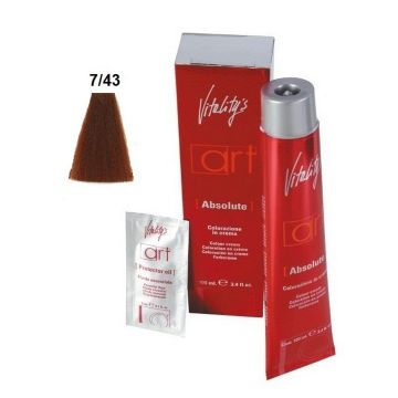 Vitality&#039;s Art Absolute  Ammóniás tartós hajfesték 7.43 Szőke Vörös 100ml