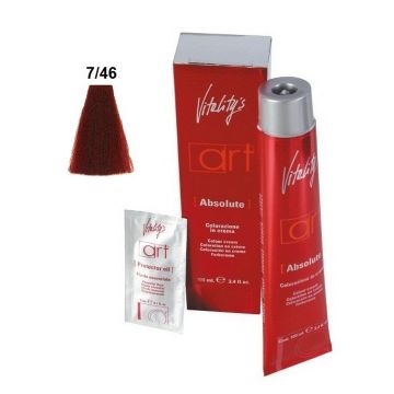 Vitality&#039;s Art Absolute permanent hair dye with ammonia 7.46 Rusty Red 100ml