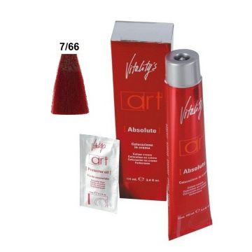 Vitality&#039;s Art Absolute Ammóniás tartós hajfesték 7.66 Láng Vörös 100ml
