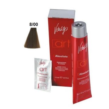 Vitality&#039;s Art Absolute Permanent Hair Dye with Ammonia 8.00 Intense Light Blonde 100ml