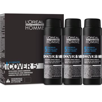 L&#039;Oreal Professionnel Homme Cover 5&#039; No.5 Light Brown 3x50ml