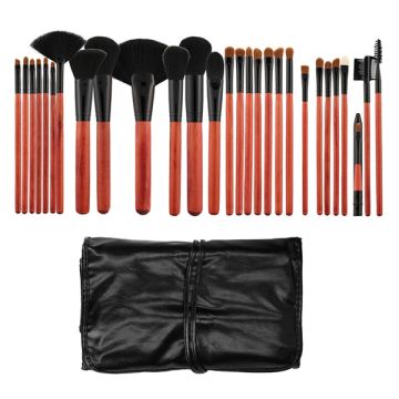 Комплект  28 четки Tools4Beauty черен&amp;cherry c калъф