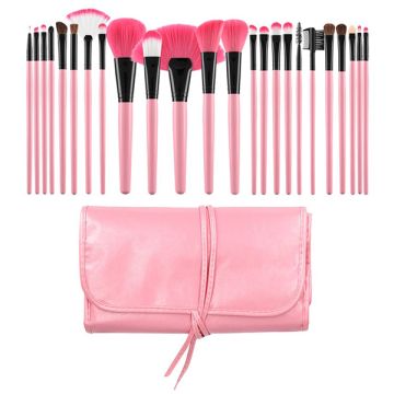 Tools4Beauty Ecsetkészlet tartóval rózsaszín 24db