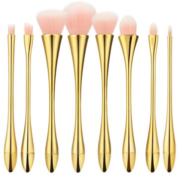 Set 8 pensule Tools4Beauty cu maner metalic auriu